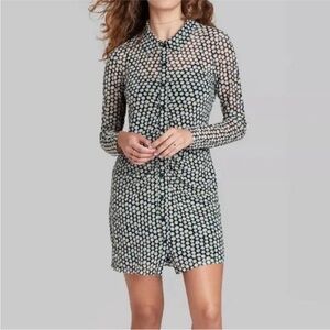 Wild Fable Daisy Mesh Black Dress